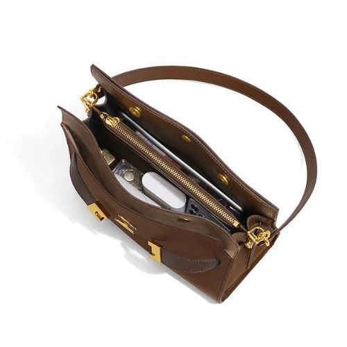 Bolsa de Ombro, Bolsa de Couro Legítimo, Bolsa de Couro, Bolsa Clássica 02