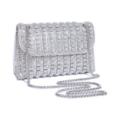 Bolsa Strass de Luxo, Bolsa de Festa Prata, Bolsa de Festa Clutch, Bolsa de Festa