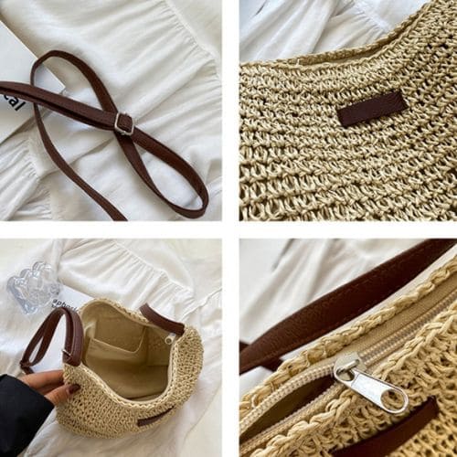 Bolsa Tiracolo Feminina de Palha, Bolsa de Praia, Bolsa de Palha Chic, Bolsa de Palha Praia, Bolsa de Palha Grande