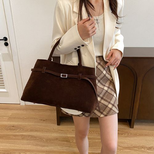 Bolsa Tote Grande, Bolsa Feminina Tote, Bolsa de Couro, Bolsa Casual, Bolsa Camurça