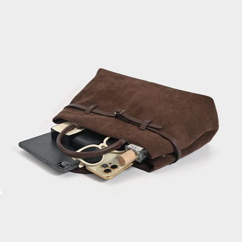 Bolsa Tote Grande, Bolsa Feminina Tote, Bolsa de Couro, Bolsa Casual, Bolsa Camurça