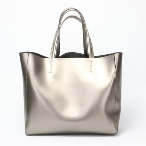 Bolsa Tote de Couro Brilhante, Bolsa de Couro, Bolsa Tote, Bolsa Tote Grande, Bolsa Tote Bag, Bolsa Feminina Tote, Bolsa Casual